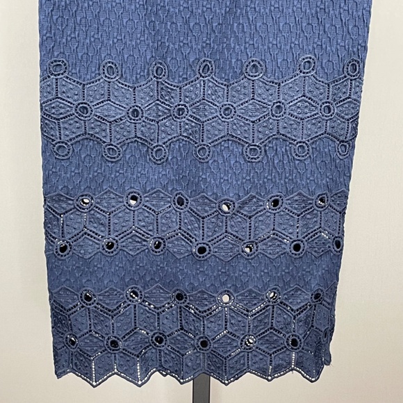 NEW Rebecca Taylor Skirt Womens 4 blue pencil midi designer classic - Picture 3 of 11